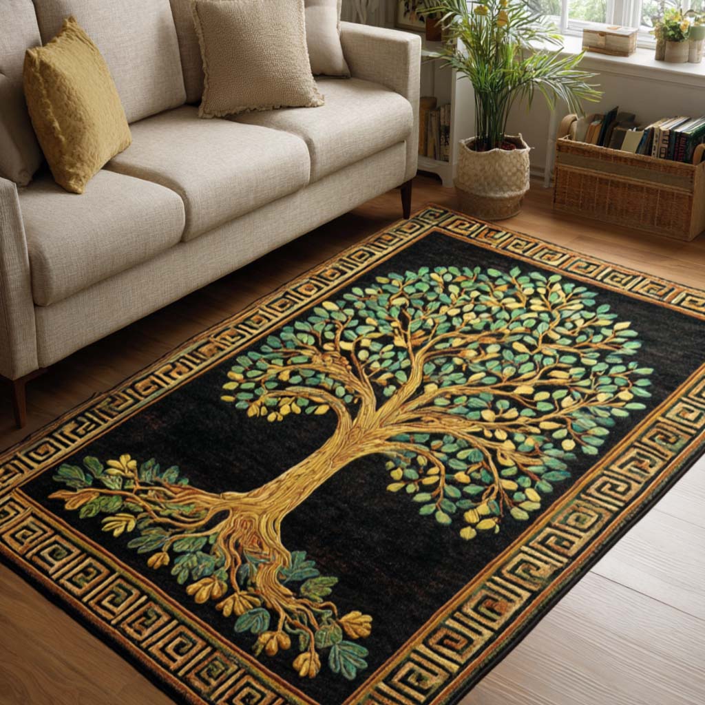 Golden Roots Area Rug - Non-Slip Washable 3D Print Rug for Living Room & BedroomTVC2108317