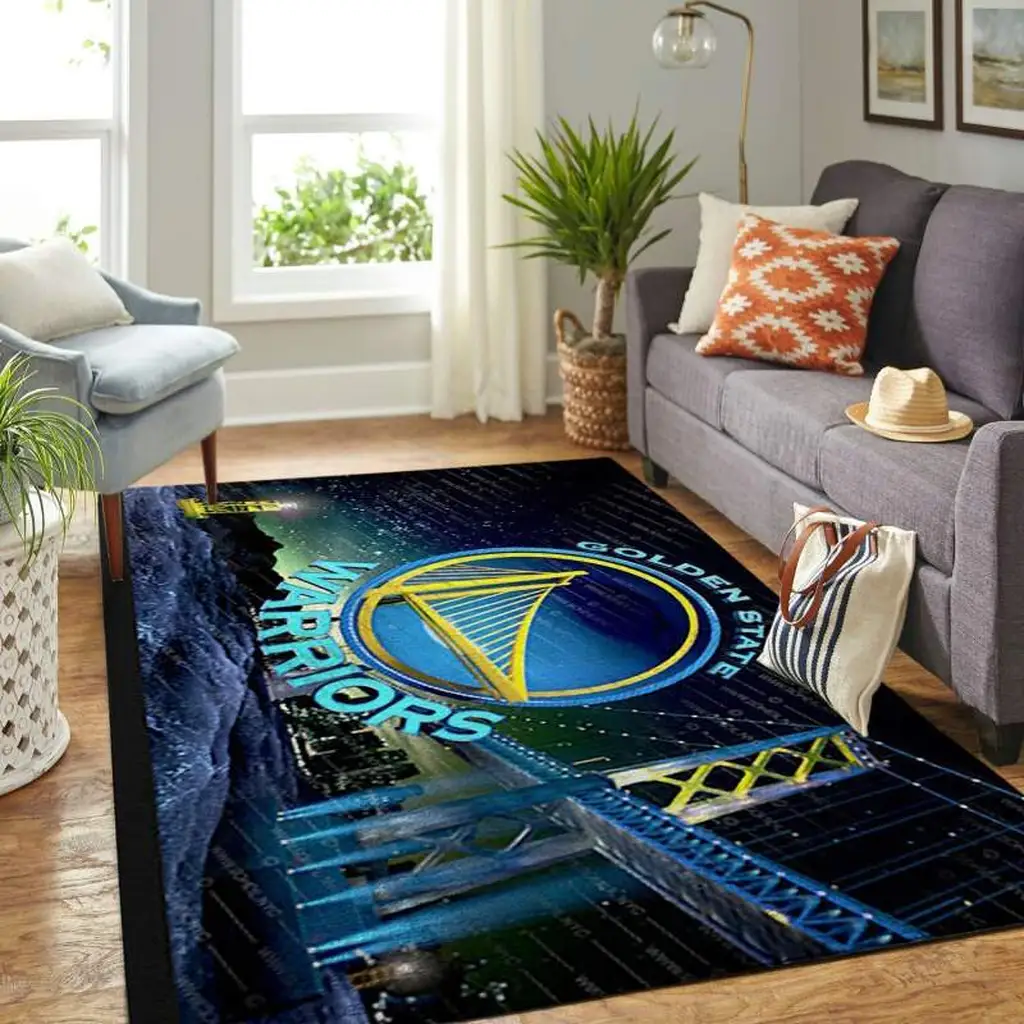 Golden State Warriors Rug - Basketball for Home Use Black and Red
