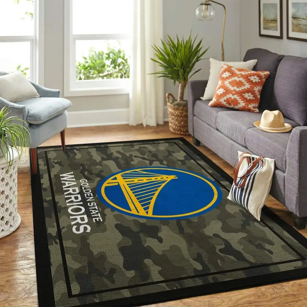 Golden State Warriors Rug - Camo Perfect for Fans Blue and Yellow