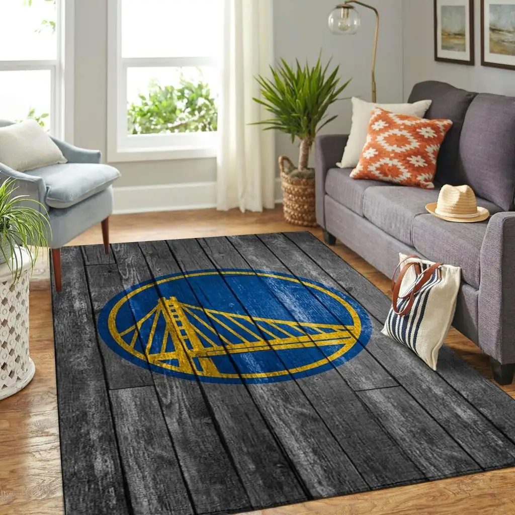 Golden State Warriors Rug - for Living Room Decor Blue and Yellow