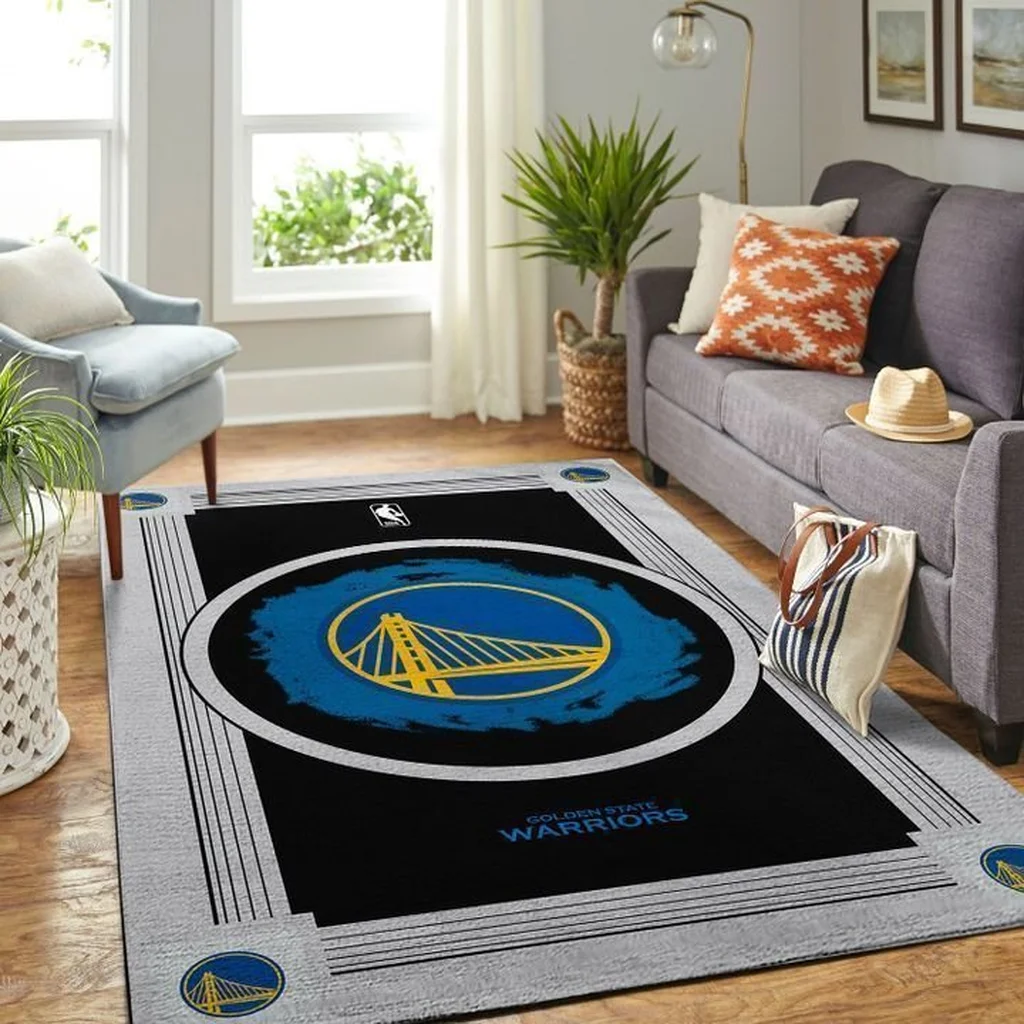 Golden State Warriors Rug - Perfect for Living Room Decor Black and Red