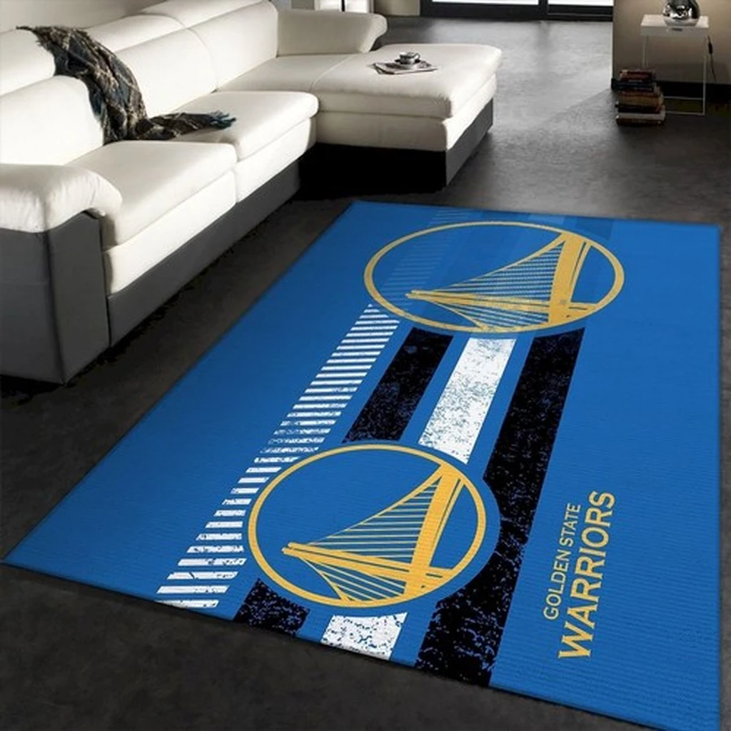 Golden State Warriors Rug - Stripe for Living Room Blue and Red