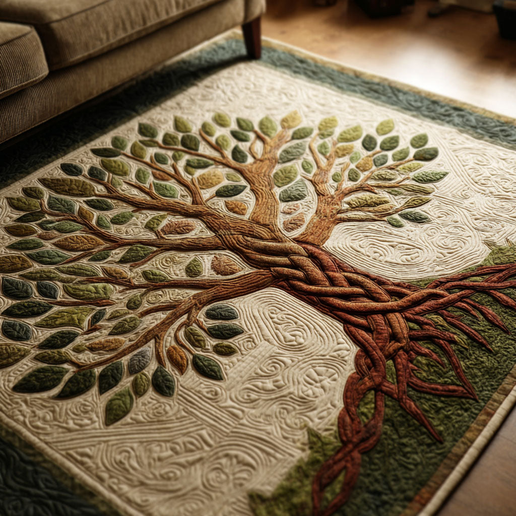 Golden Tree Area Rug - Non-Slip Washable 3D Print Rug for Living Room & BedroomTVC2108317