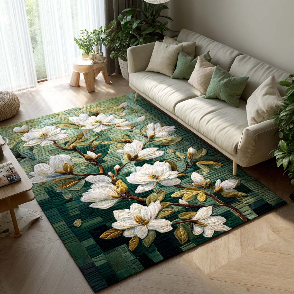 Green Harmony Area Rug - Non-Slip Washable 3D Print Rug for Living Room & BedroomTVC2108316