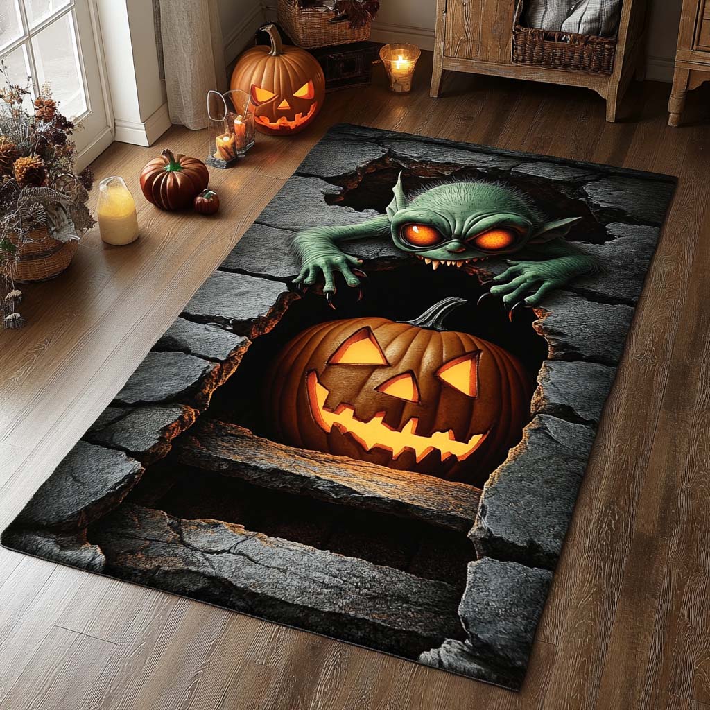 Gremlin Glow Area Rug - Non-Slip Washable 3D Print Rug for Living Room & BedroomTVC2108315