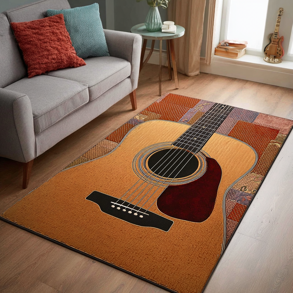 Guitar Dream Area Rug - Non-Slip Washable 3D Print Rug for Living Room & BedroomTVC2108314