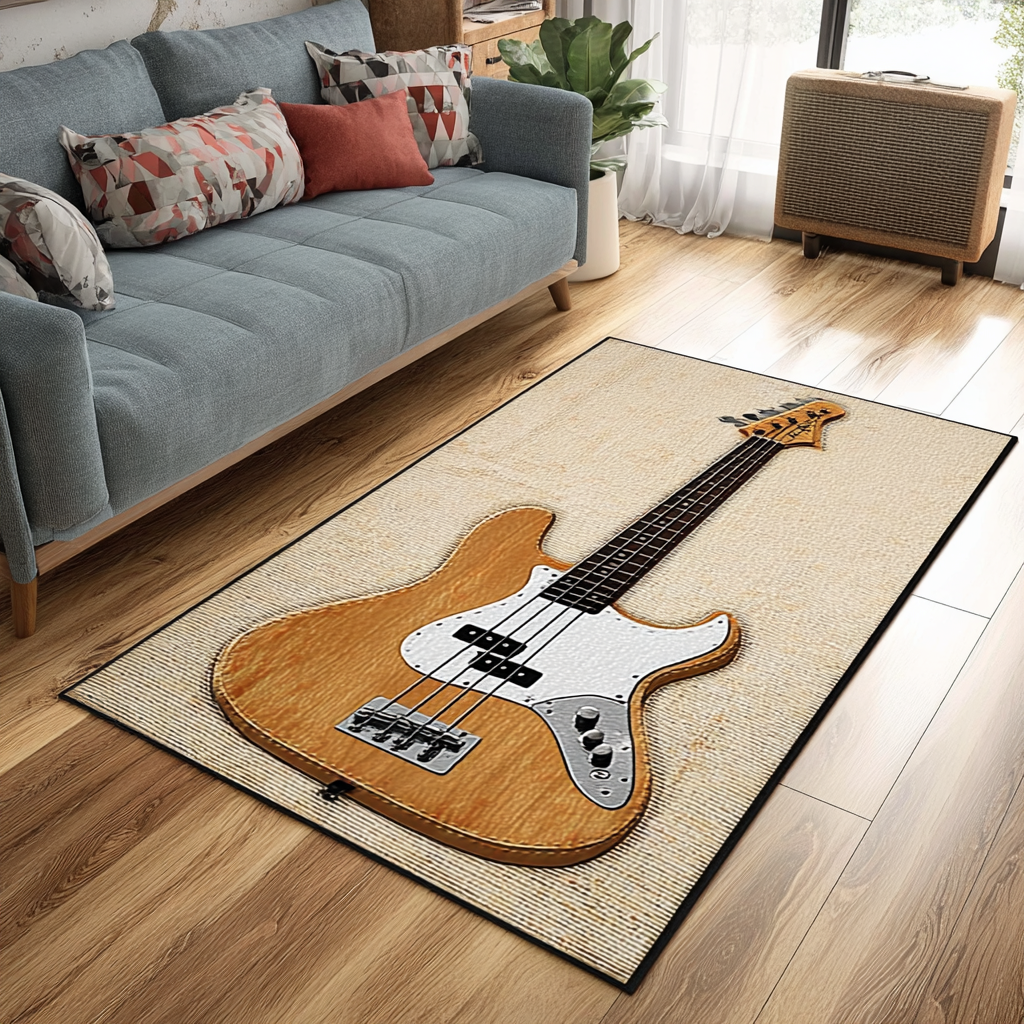 Guitar Soul Area Rug - Non-Slip Washable 3D Print Rug for Living Room & BedroomTVC2108313