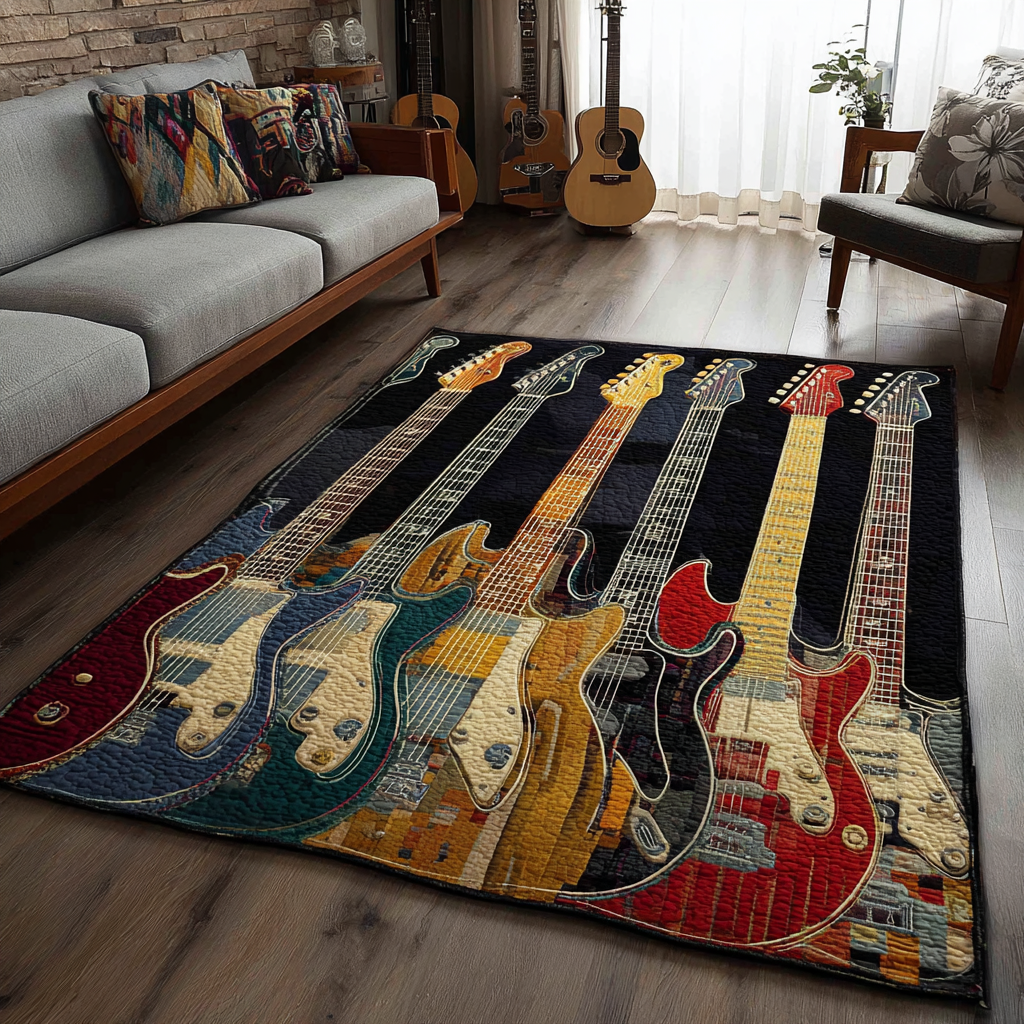 Guitar Tone Area Rug - Non-Slip Washable 3D Print Rug for Living Room & BedroomTVC2108313