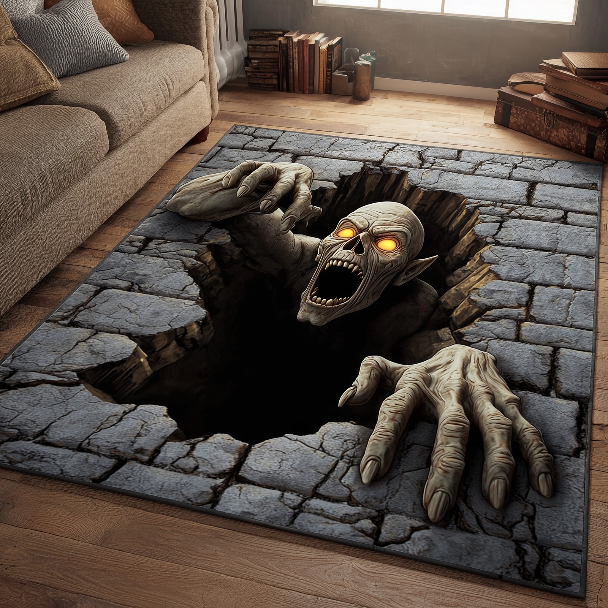 Halloween Horror Halloween Area Rug - Non-Slip Washable 3D Print Rug for Living Room & BedroomTVC2108411