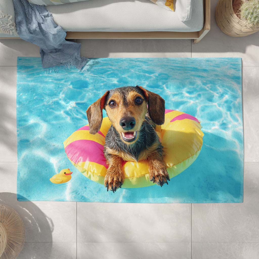 Happy Go Doxie Area Rug - Non-Slip Washable 3D Print Rug for Living Room & BedroomTVC2108313