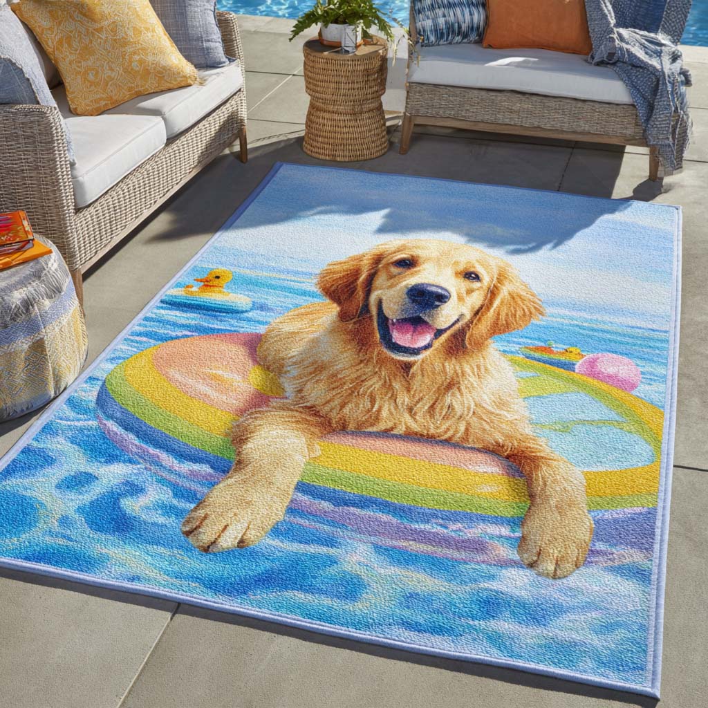 Happy Go Goldie Area Rug - Non-Slip Washable 3D Print Rug for Living Room & BedroomTVC2108313