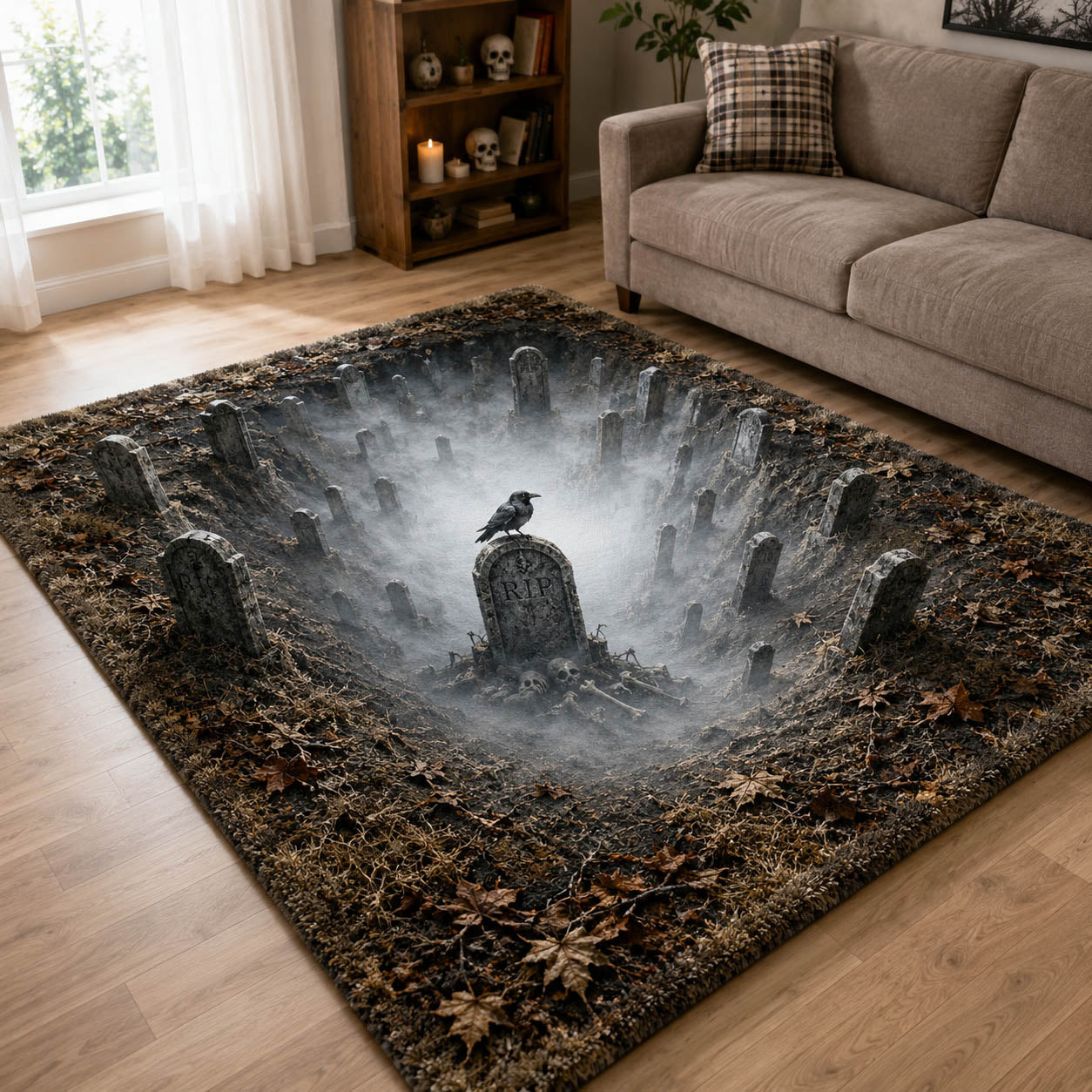 Haunted Depths Area Rug - Non-Slip Washable 3D Print Rug for Living Room & BedroomTVC2108313