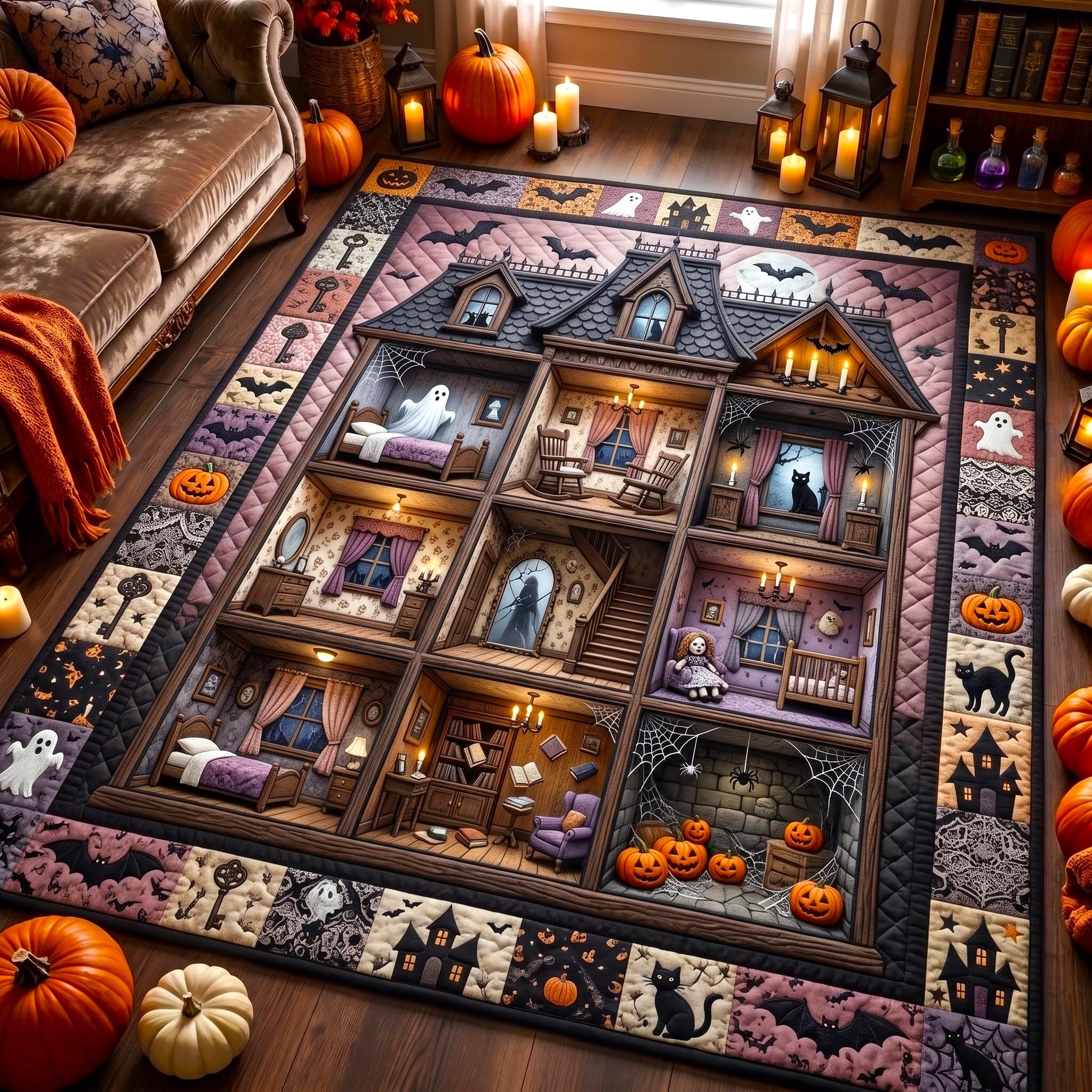 Haunted Manor Area Rug - Non-Slip Washable 3D Print Rug for Living Room & BedroomTVC2108410