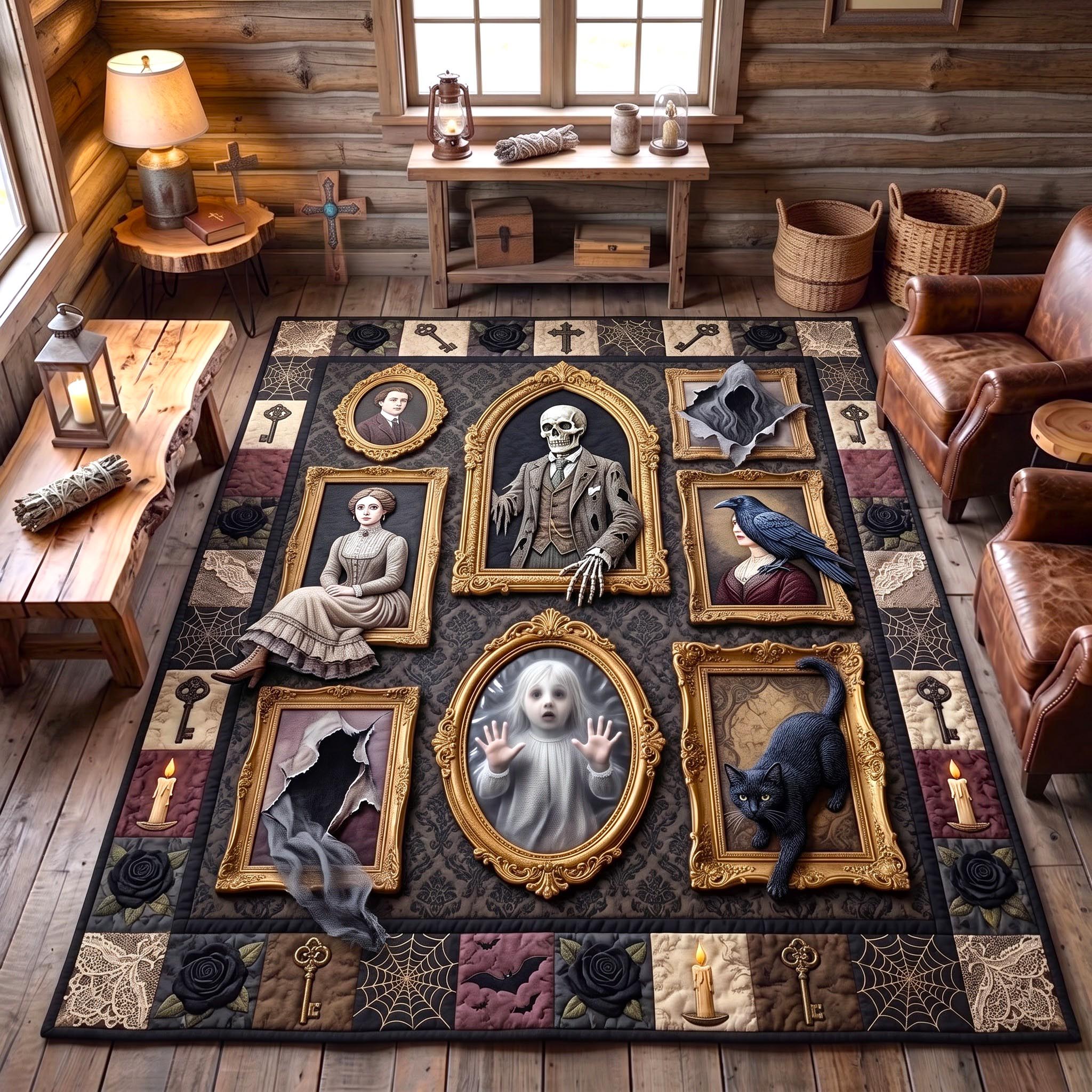Haunted Portrait Area Rug - Non-Slip Washable 3D Print Rug for Living Room & BedroomTVC2108410