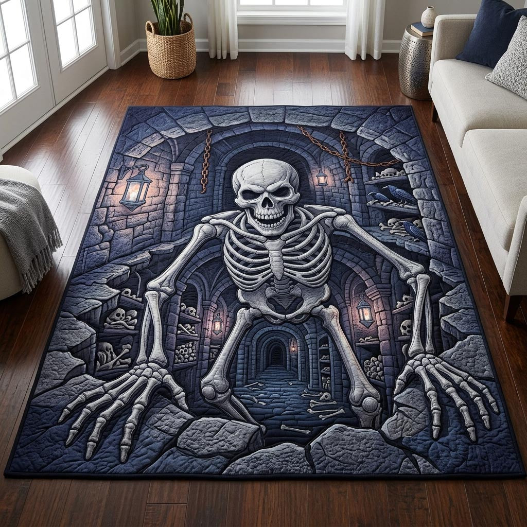 Haunted Skeleton Halloween Area Rug - Non-Slip Washable 3D Print Rug for Living Room & BedroomTVC2108235