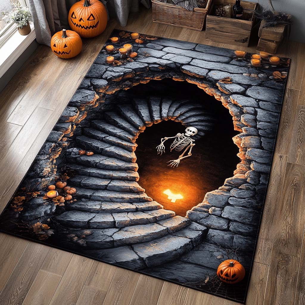 Haunted Spiral Area Rug - Non-Slip Washable 3D Print Rug for Living Room & BedroomTVC2108312