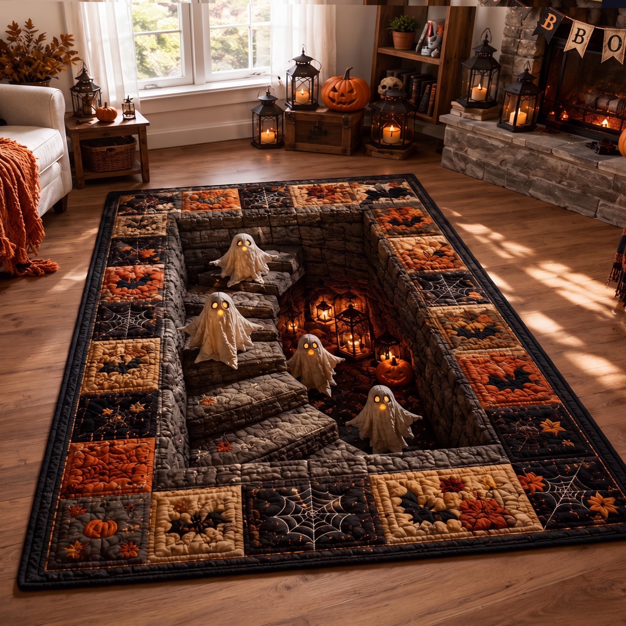 Haunted Stairway Area Rug - Non-Slip Washable 3D Print Rug for Living Room & BedroomTVC2108312