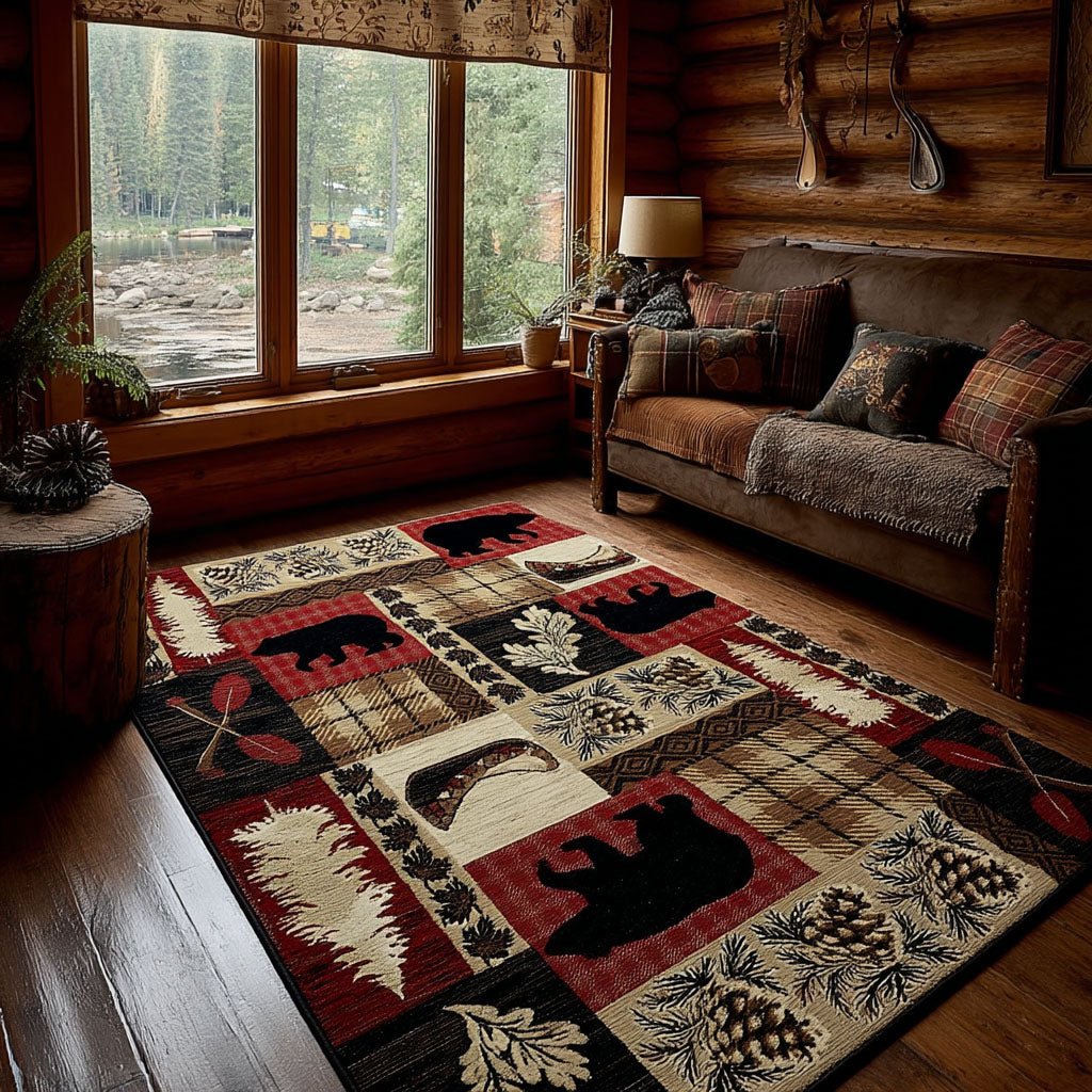 Hearthside Wilderness Area Rug - Non-Slip Washable 3D Print Rug for Living Room & BedroomTVC2108312