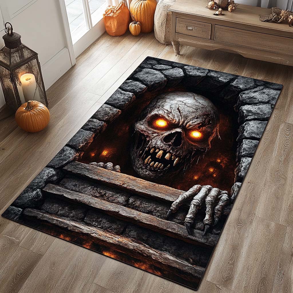 Hellgate Glow Area Rug - Non-Slip Washable 3D Print Rug for Living Room & BedroomTVC2108312