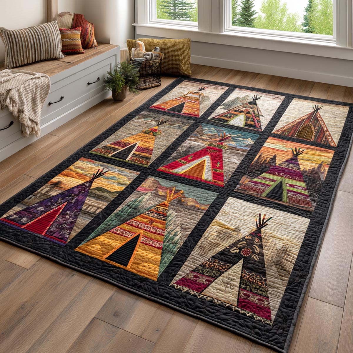 Heritage Lines Area Rug - Non-Slip Washable 3D Print Rug for Living Room & BedroomTVC2108312