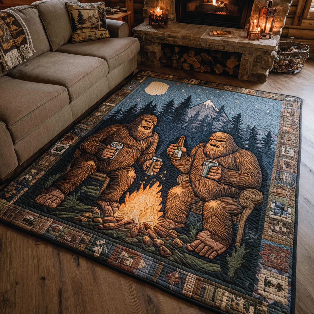 Hidden Bigfoot Area Rug - Non-Slip Washable 3D Print Rug for Living Room & Bedroom (DesignTVC2108311