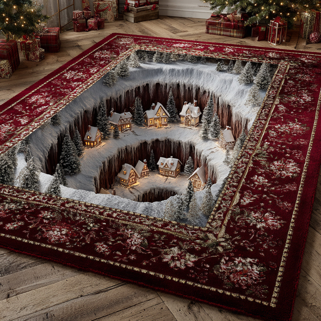 Hidden Christmas Village Christmas Area Rug - Non-Slip Washable 3D Print Rug for Living Room & BedroomTVC2108311