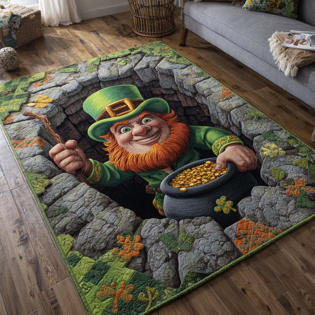 Hidden Clover Realm Area Rug - Non-Slip Washable 3D Print Rug for Living Room & BedroomTVC2108311