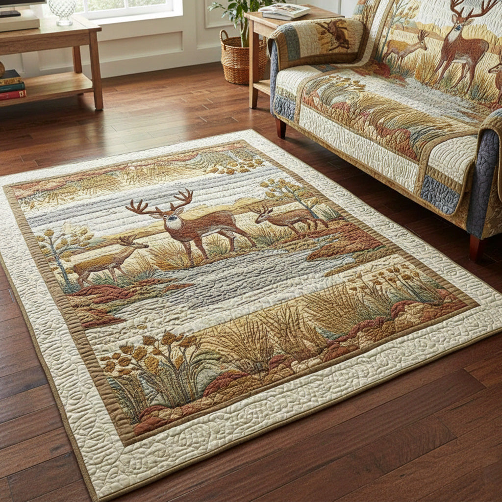 Hidden Deer Area Rug - Non-Slip Washable 3D Print Rug for Living Room & BedroomTVC2108311
