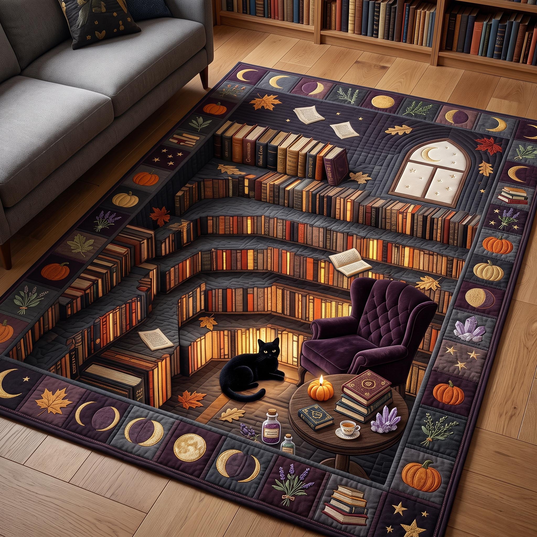 Hidden Library Area Rug - Non-Slip Washable 3D Print Rug for Living Room & BedroomTVC2108410