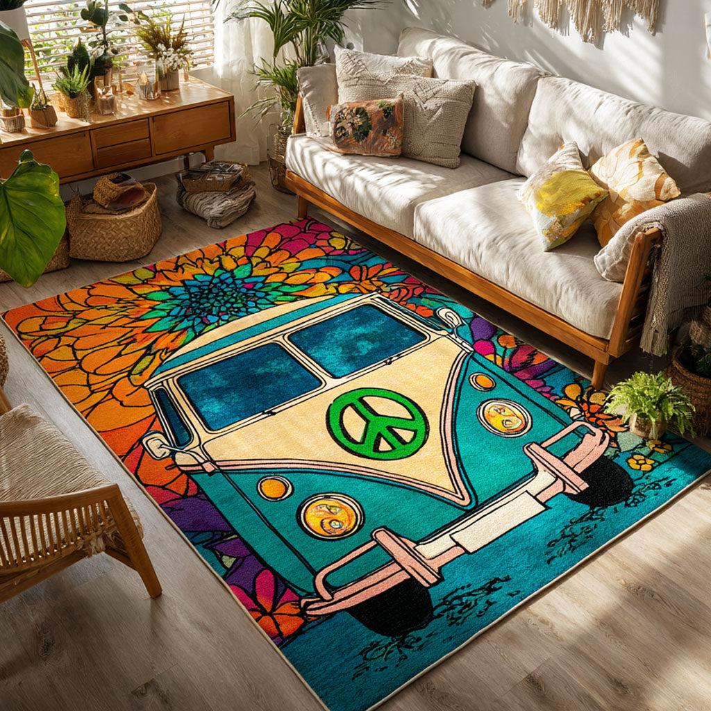 Hippie Ride Area Rug - Non-Slip Washable 3D Print Rug for Living Room & BedroomTVC2108310