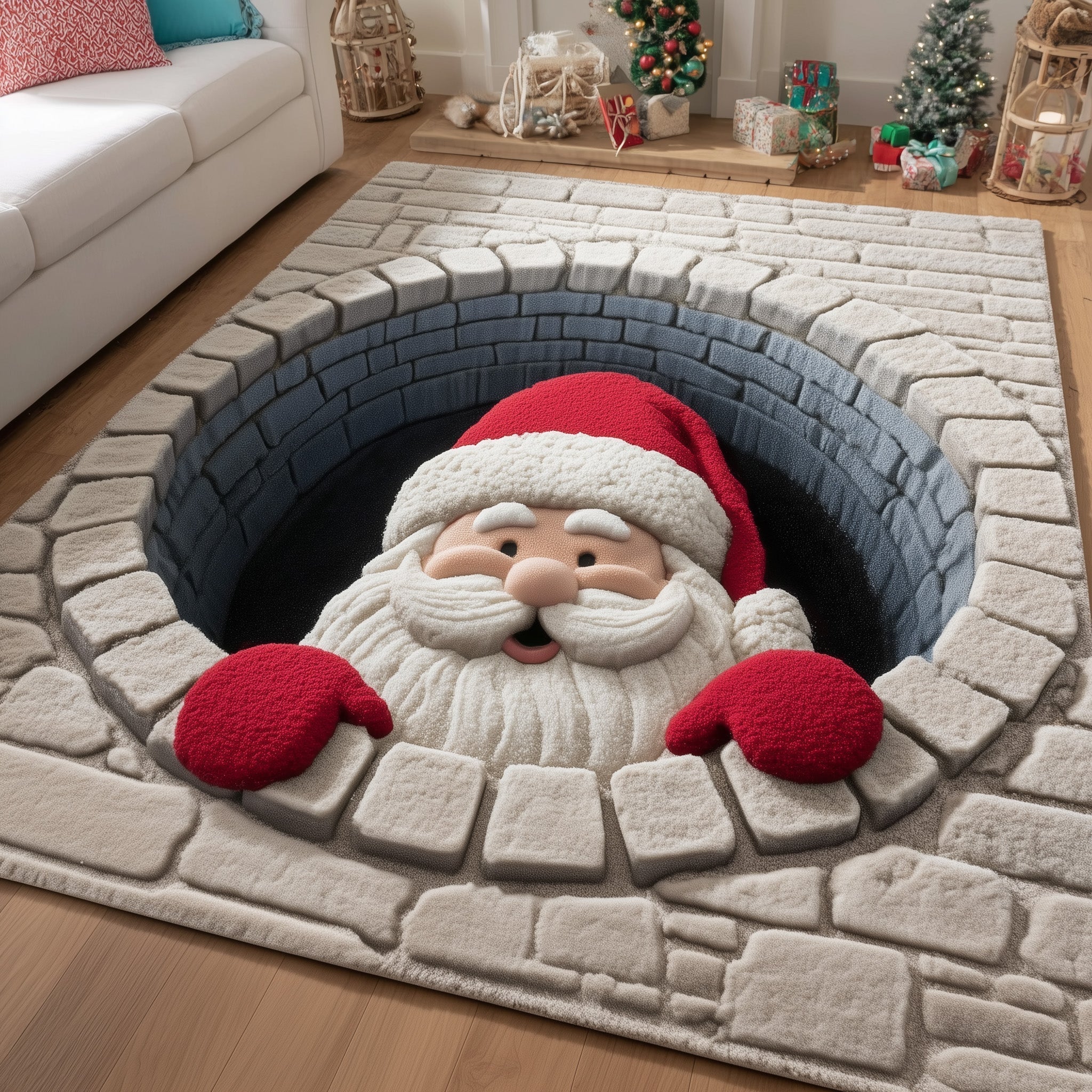 Ho Ho Ho Area Rug - Non-Slip Washable 3D Print Rug for Living Room & BedroomTVC2108410