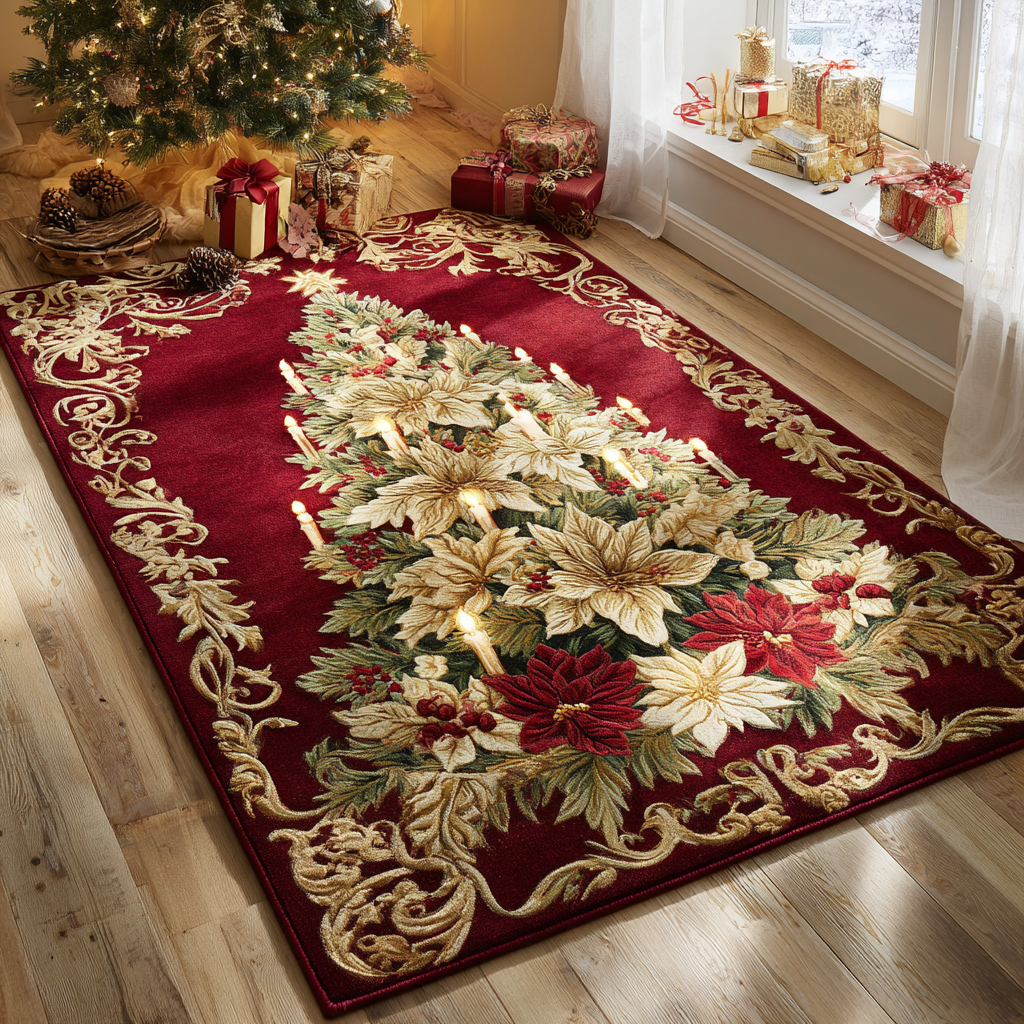 Holiday Dream Christmas Area Rug - Non-Slip Washable 3D Print Rug for Living Room & Bedroom (DesignTVC2108310