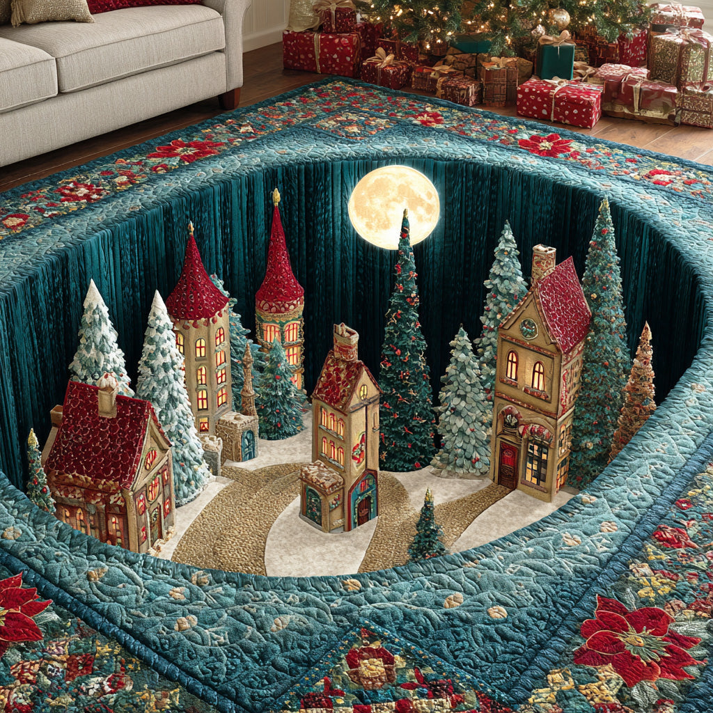 Holiday Glow Christmas Area Rug - Non-Slip Washable 3D Print Rug for Living Room & BedroomTVC2108310