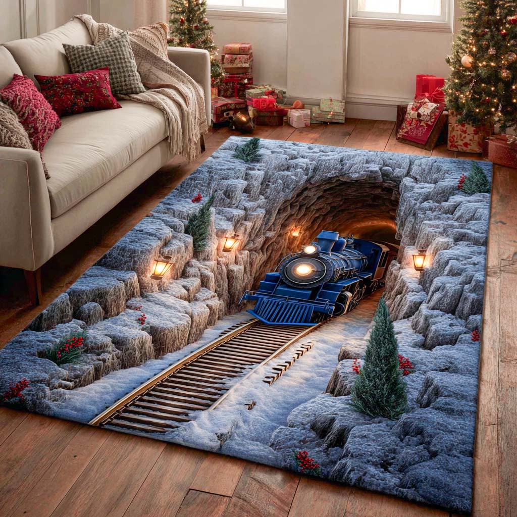 Holiday Magic V2 Christmas Area Rug - Non-Slip Washable 3D Print Rug for Living Room & BedroomTVC2108310