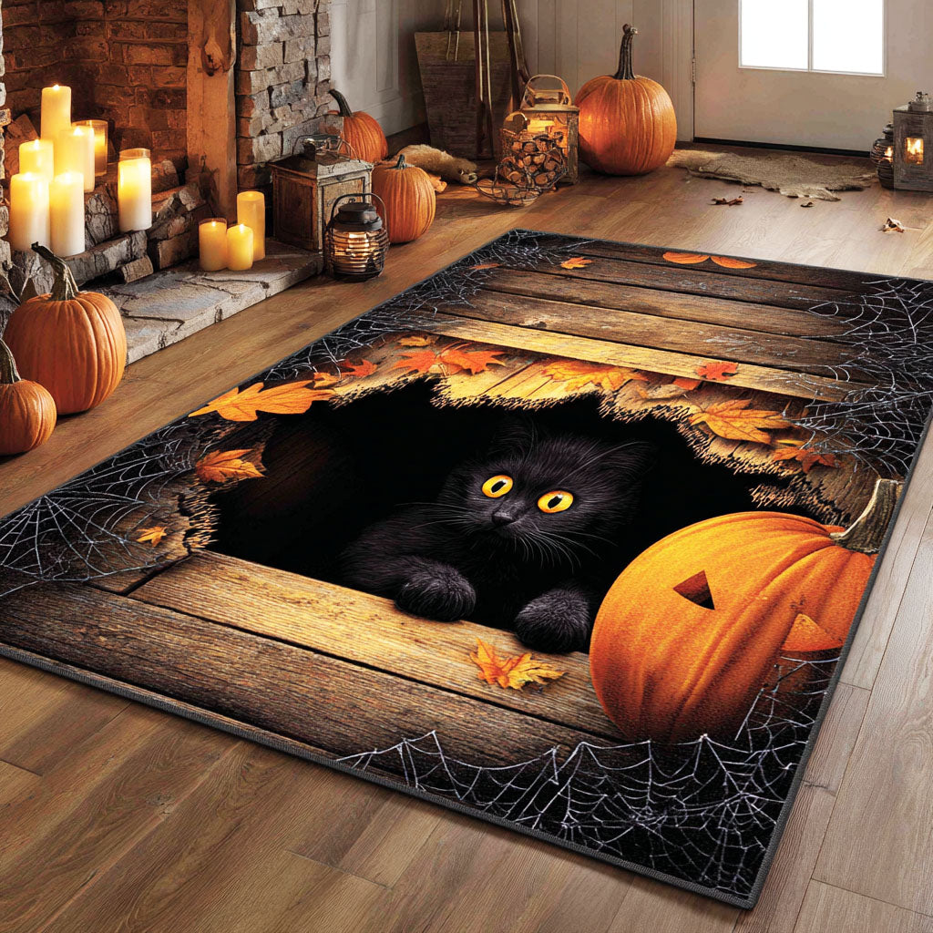 Hollow Cat Rise Area Rug - Non-Slip Washable 3D Print Rug for Living Room & BedroomTVC2108309
