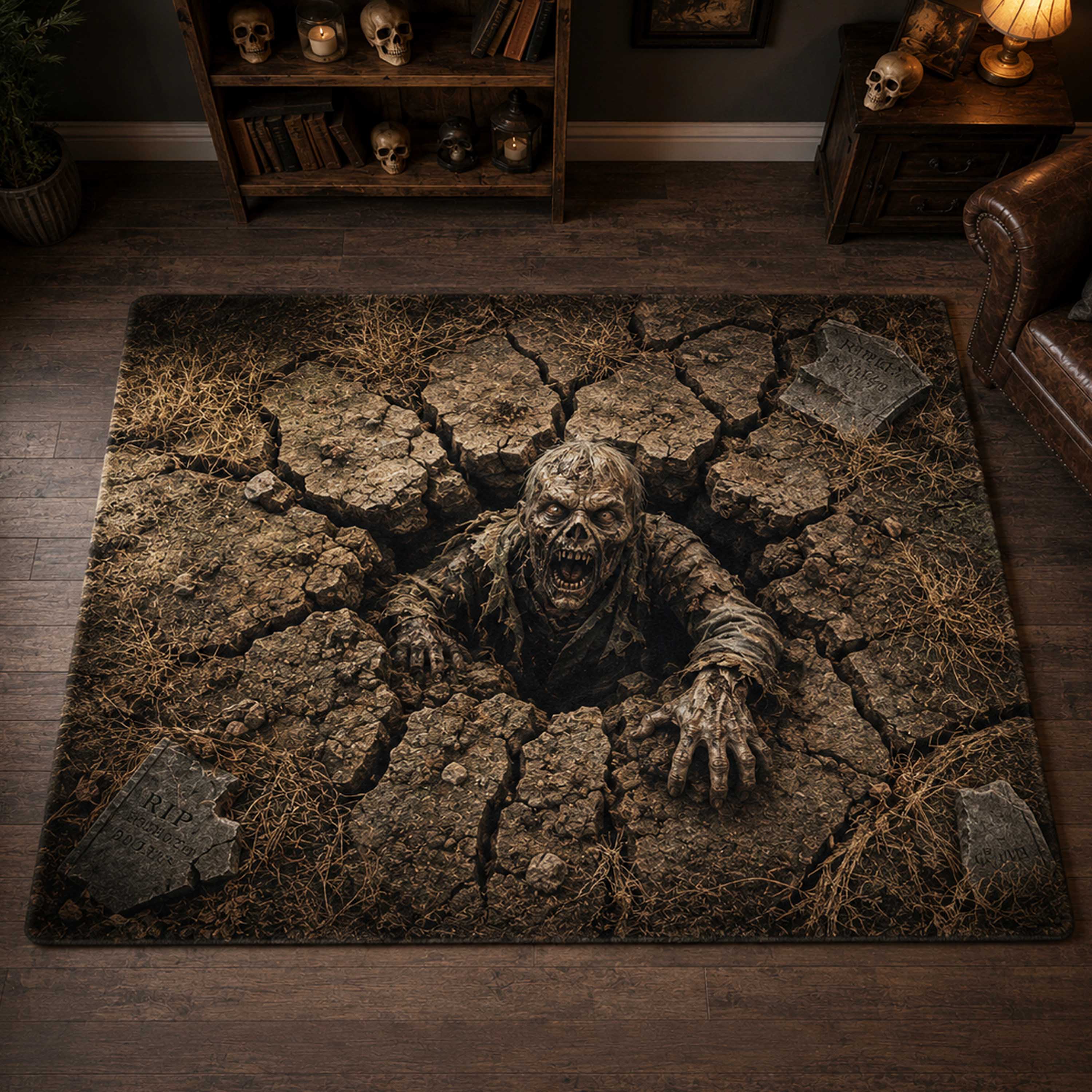 Hollow Terror Area Rug - Non-Slip Washable 3D Print Rug for Living Room & BedroomTVC2108309