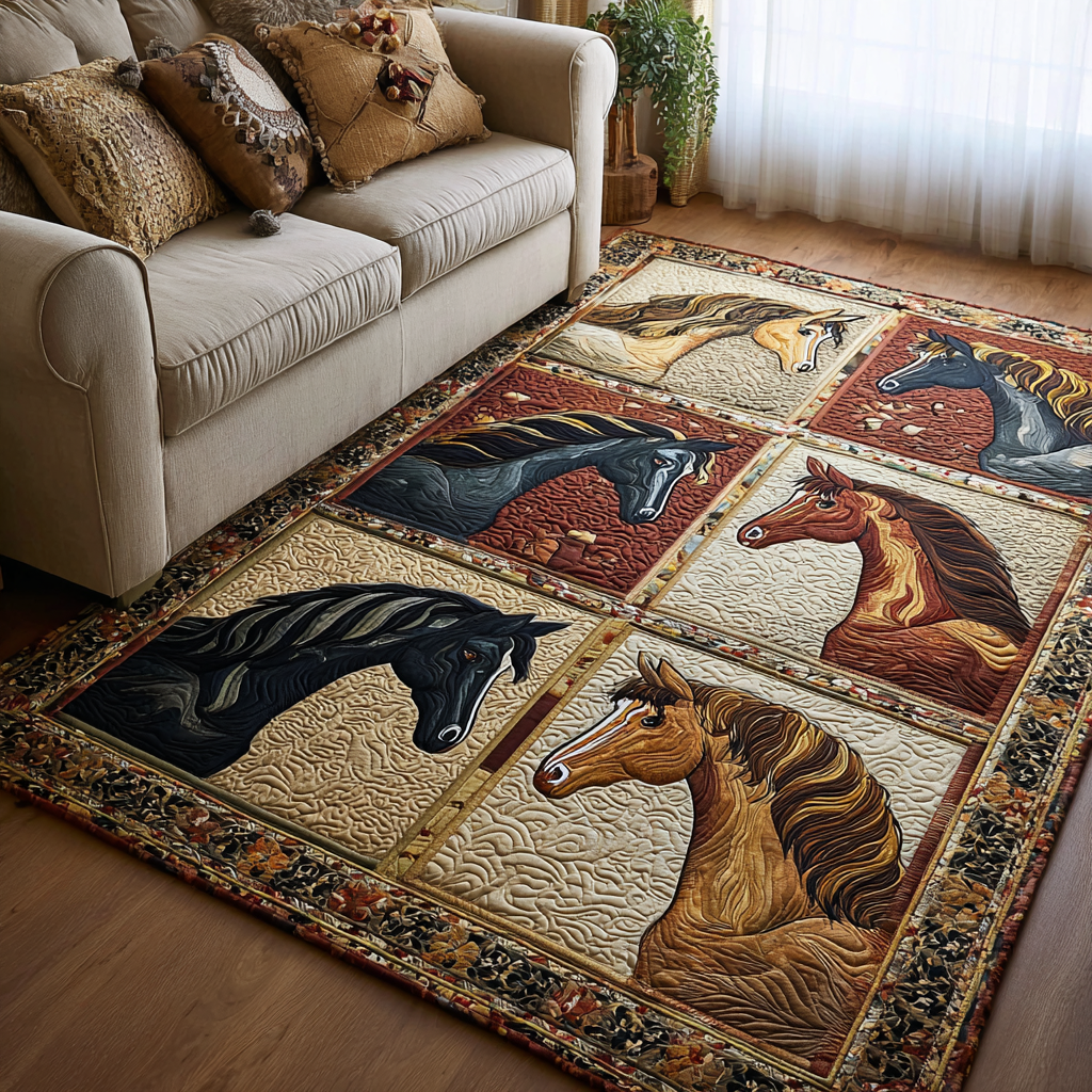 Horse Glory Area Rug - Non-Slip Washable 3D Print Rug for Living Room & BedroomTVC2108308