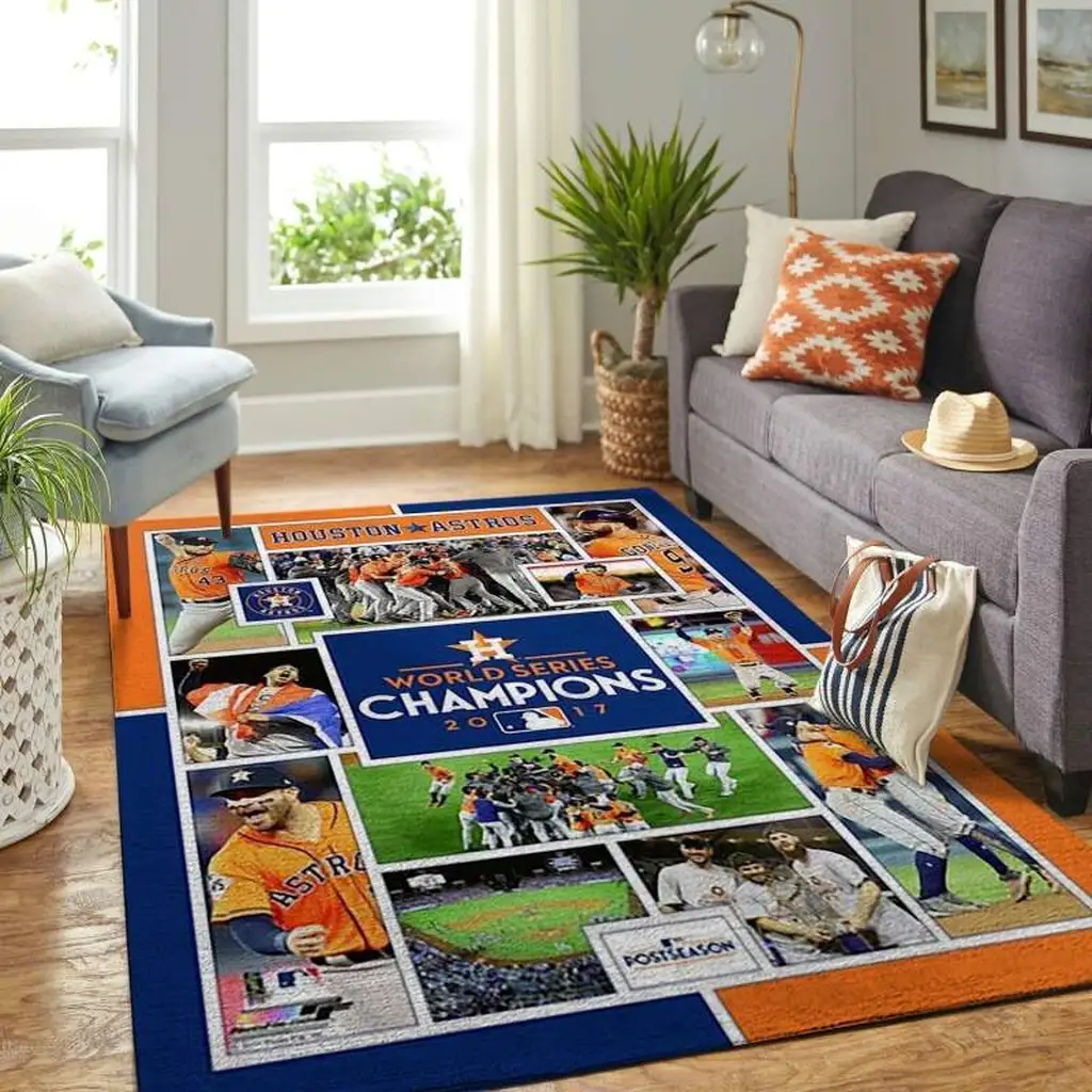 Houston Astros Rug - 2017 World Series Champions Blue and Orange