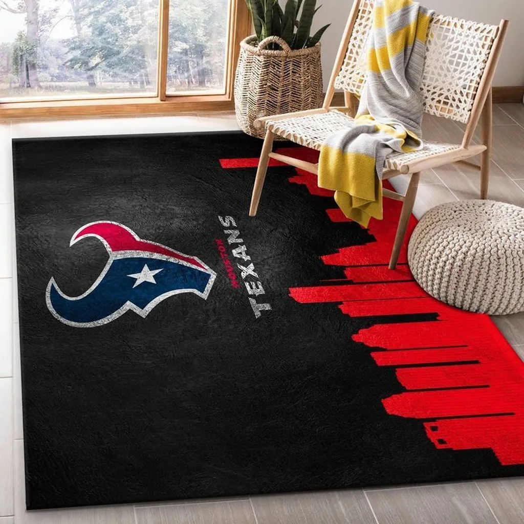 Houston Texans Rug - Area Modern Living Room Decor Black and Green