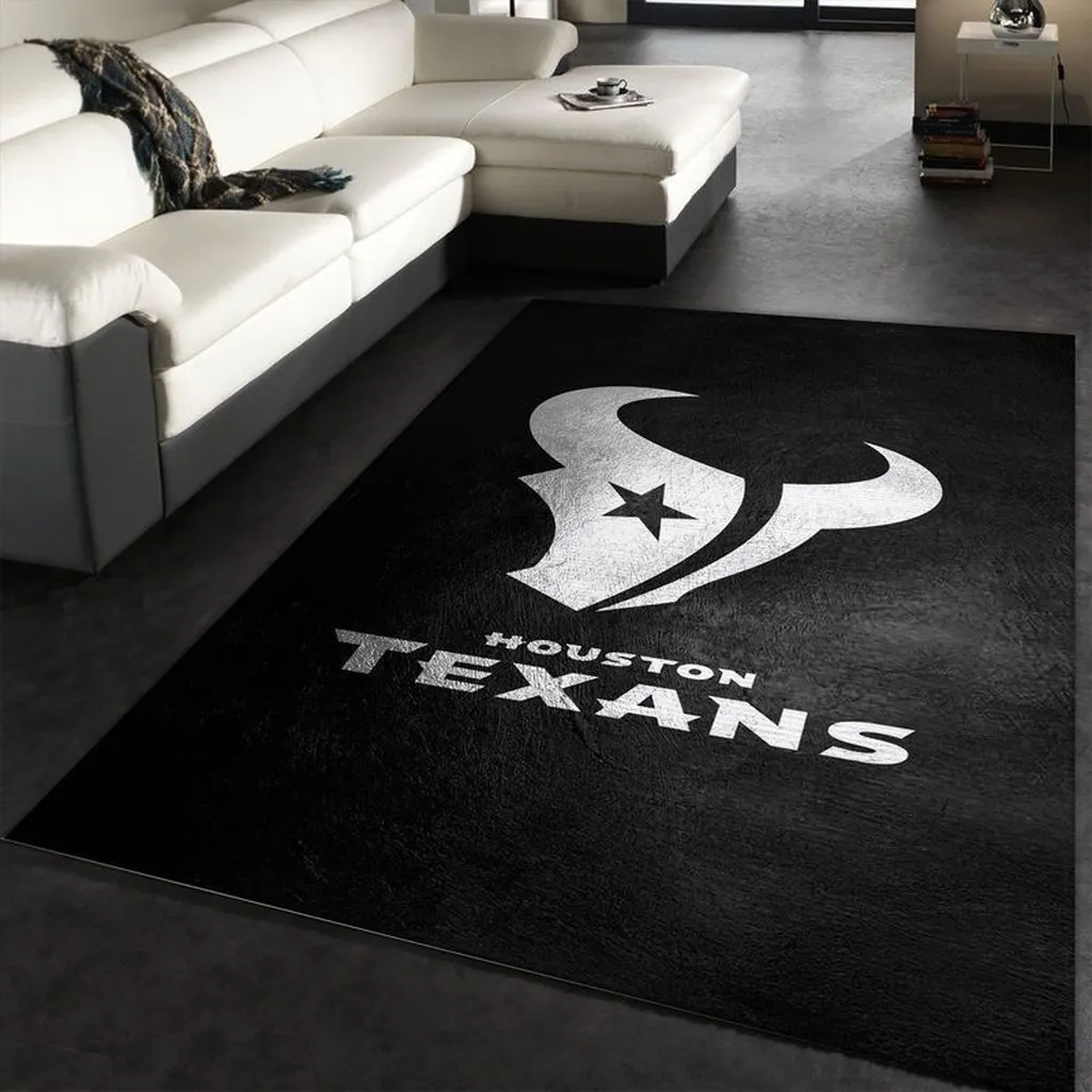 Houston Texans Rug - Area Perfect for Living Room Floors Black and Gray