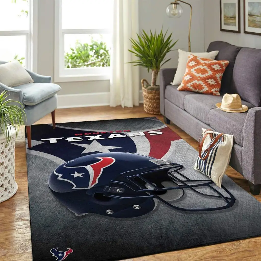 Houston Texans Rug - Decorative for Football Fans Black and Blue