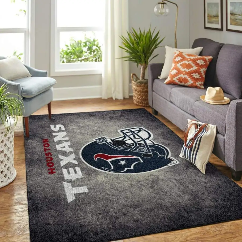 Houston Texans Rug - for Living Room Home Decor Gray and Navy Blue