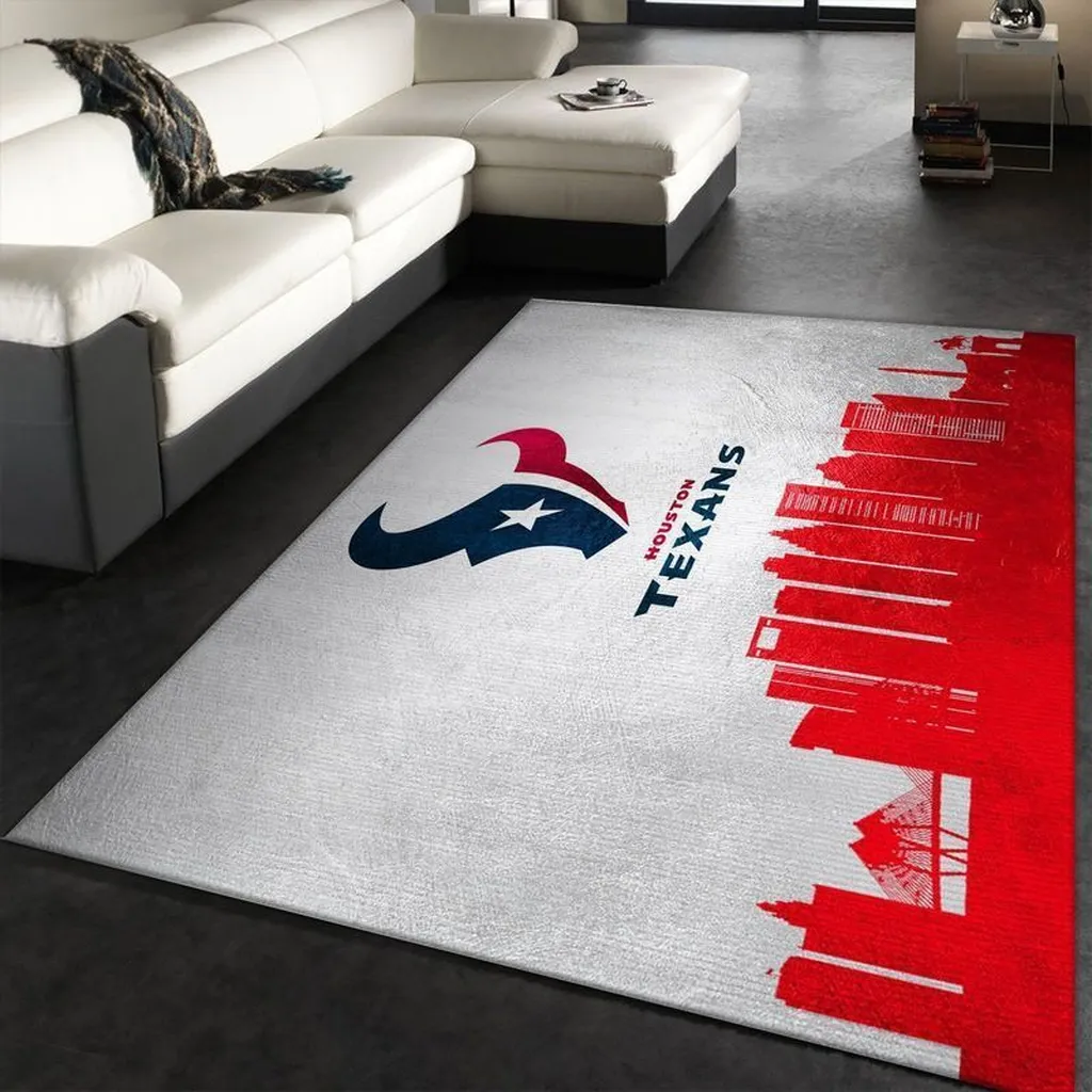 Houston Texans Rug - Modern for Living Room Decor Blue and Yellow