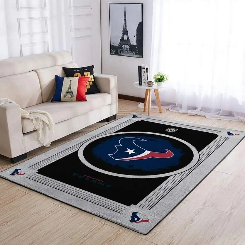 Houston Texans Rug - NFL Area for Living Room Decor Black and Blue