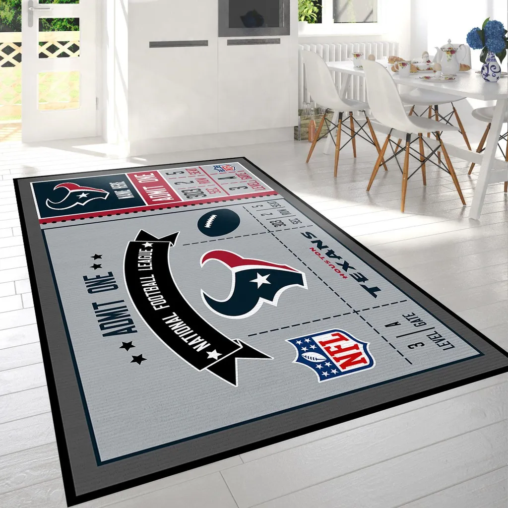 Houston Texans Rug - NFL Ticket Design Area for Fans Black and Orange