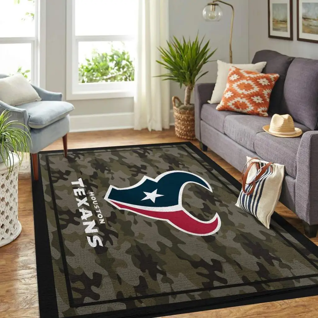 Houston Texans Rug - Perfect for Living Room Decor Blue and Yellow