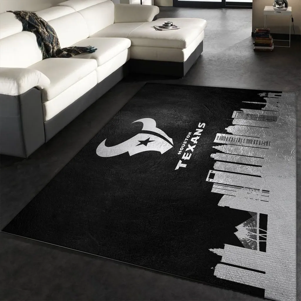 Houston Texans Rug - Skyline Perfect for Living Room Decor Gray and White