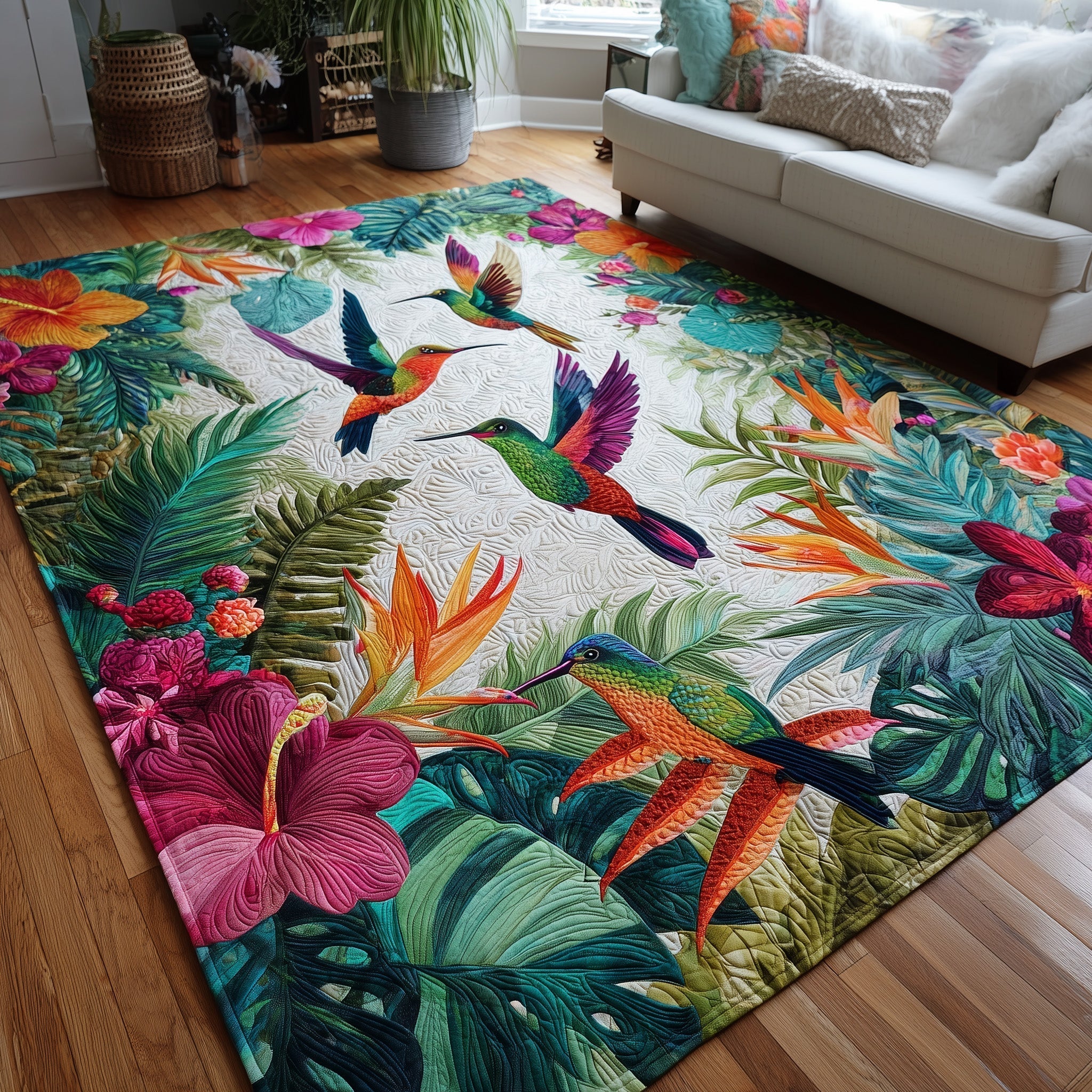 Hummingbird Cardinal Area Rug - Non-Slip Washable 3D Print Rug for Living Room & BedroomTVC2108223
