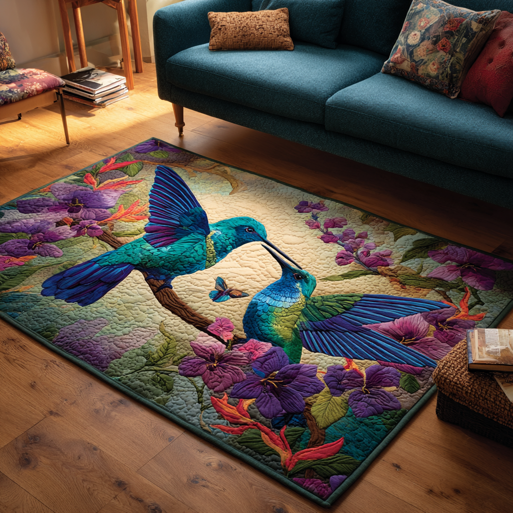 Hummingbird Harmony Cardinal Area Rug - Non-Slip Washable 3D Print Rug for Living Room & BedroomTVC2108308