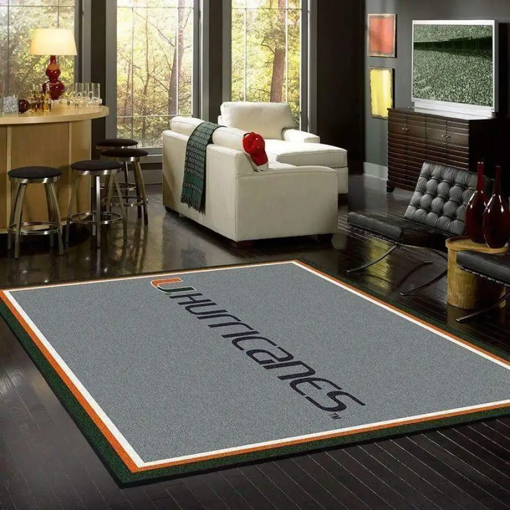 Hurricanes Area Rug Modern Living Room D?cor Orange and Gray